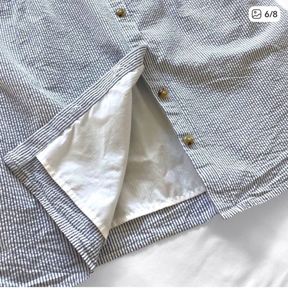 J. Crew Striped Seersucker Button Front Dress - Picture 6 of 6